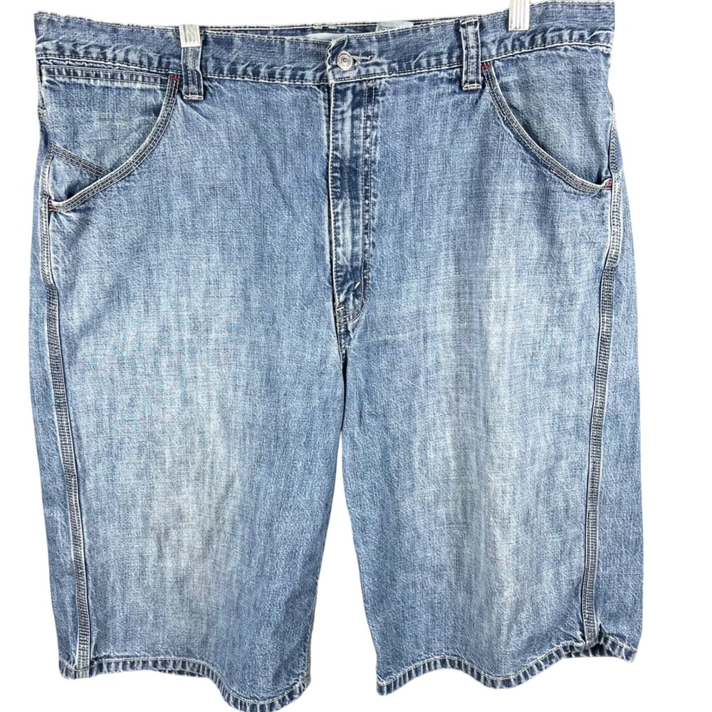 Levi's Worker Denim Shorts Mens 40 Blue Light Wash Carpenter Utility Relaxed